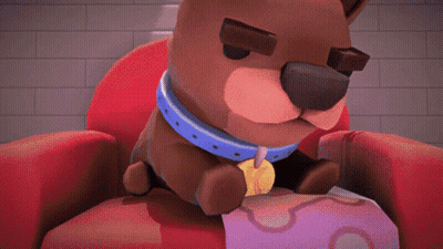 A Cartoon Dog Is Sleeping In A Chair With The Letter Z Behind It GIF