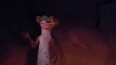 A Cartoon Dog Is Smiling And Saying `` But I Survived !!! '' . GIF