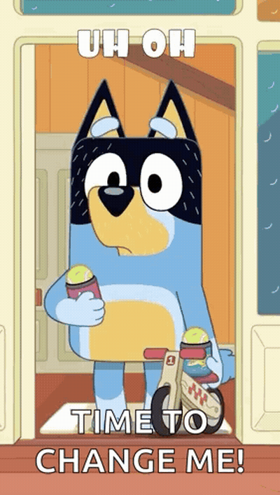 A Cartoon Dog Is Standing In A Doorway Holding A Scooter And A Can Of Soda . GIF