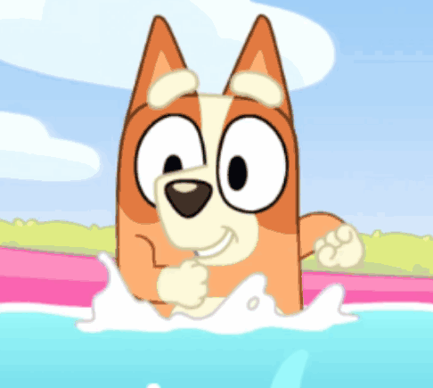 A Cartoon Dog Is Swimming In A Pool GIF