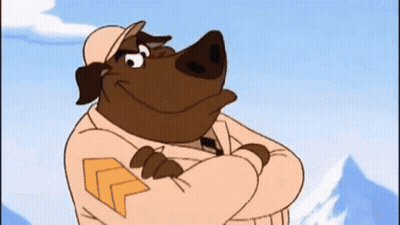 A Cartoon Dog Is Wearing A Hat And A Suit And Says `` Esta Chica Me Llena De Orgullo '' GIF