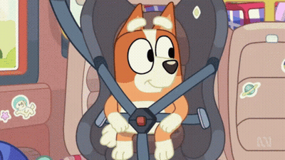 A Cartoon Dog Is Wearing A Seat Belt GIF