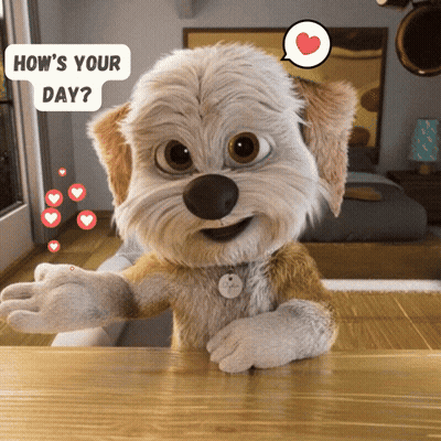 A Cartoon Dog Says How 'S Your Day GIF