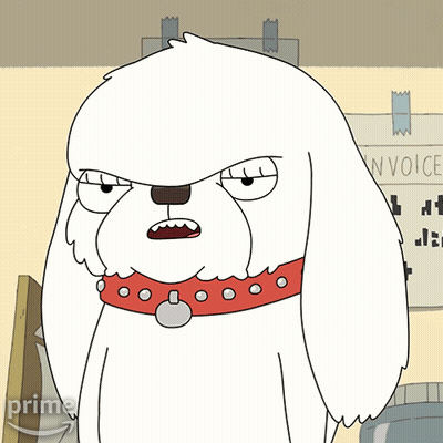 A Cartoon Dog Says Okay Fine In Front Of An Invoice GIF