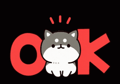 A Cartoon Dog Sits In Front Of A Large Red Ok Sign GIF