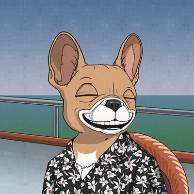A Cartoon Dog Wearing A Floral Shirt Is Smiling GIF