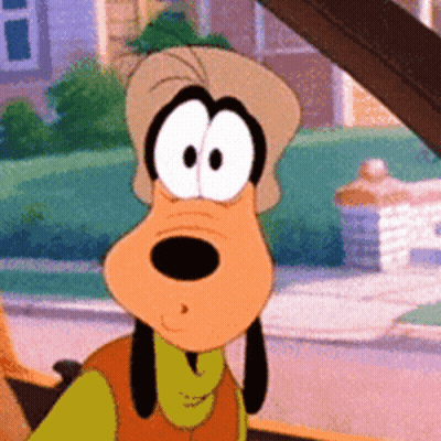 A Cartoon Dog Wearing A Hat And A Vest GIF