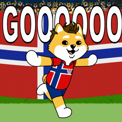 A Cartoon Dog Wearing A Jersey That Says ' Norwegian ' On It GIF