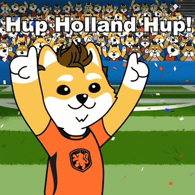 a cartoon dog wearing an orange shirt with a lion on it