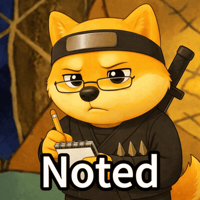 A Cartoon Dog Wearing Glasses And A Headband Is Holding A Notepad With The Word Noted Written On It GIF