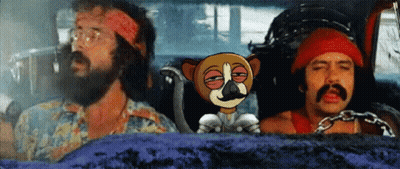 A Cartoon Dog With A Mustache Is Sitting In The Back Seat Of A Car GIF