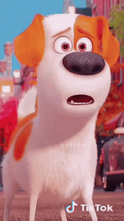 A Cartoon Dog With A Surprised Look On His Face Is On A Tiktok Post GIF