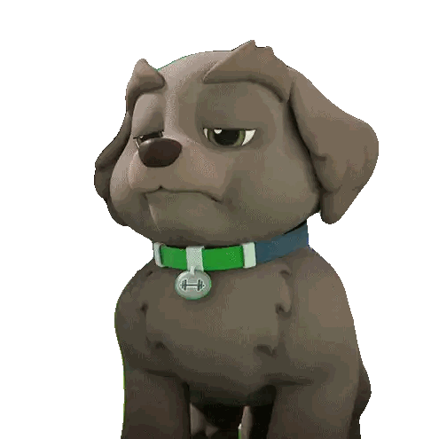A Cartoon Dog With Its Eyes Closed And A Tag That Says H On It Sticker
