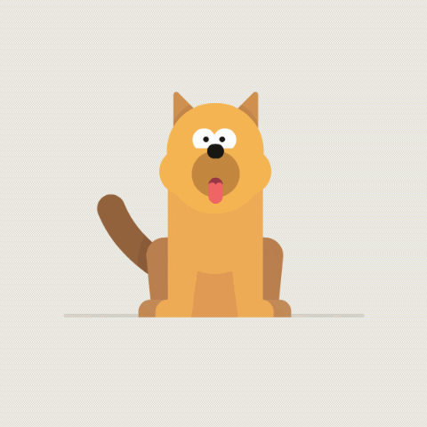A Cartoon Dog With Its Tongue Hanging Out Looks Surprised GIF