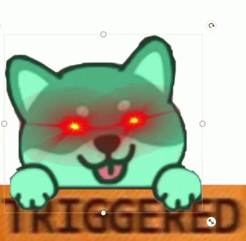A Cartoon Dog With Red Eyes Is Behind A Sign That Says " Triggered " GIF