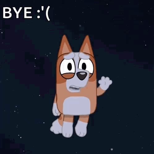 A Cartoon Dog With Tears In His Eyes Is Waving Goodbye . GIF