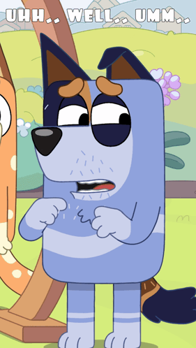 A Cartoon Dog With The Words Uhh Well Umm GIF