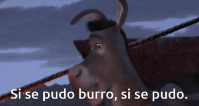 a cartoon donkey with the words " si se pudo burro si se pudo " below it