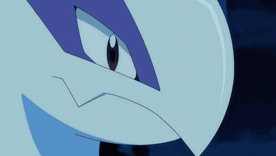 A Cartoon Dragon With Blue Eyes Is Surrounded By Blue Circles And Bubbles . GIF