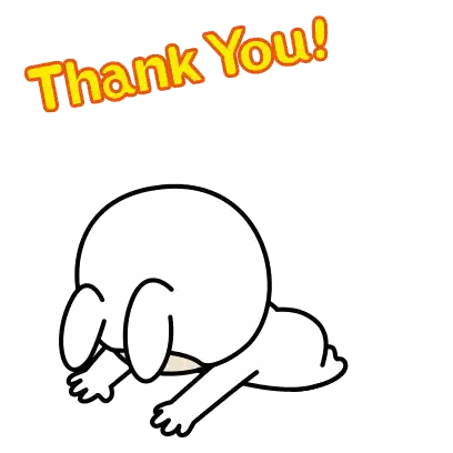 A Cartoon Drawing Of A Baby With The Words Thank You Above It Sticker