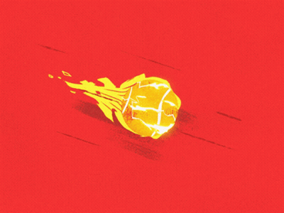 A Cartoon Drawing Of A Ball On Fire GIF