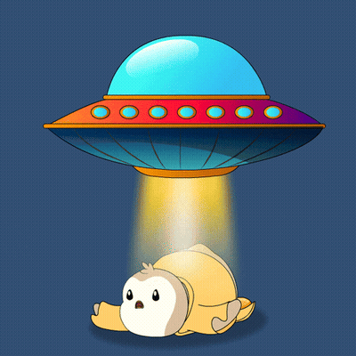 A Cartoon Drawing Of A Banana And An Ufo GIF