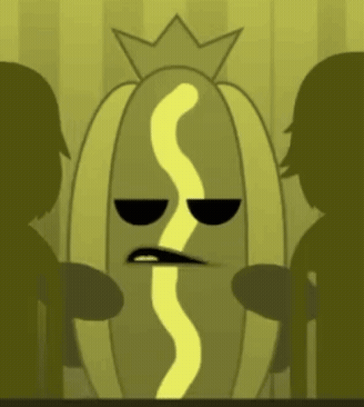 A Cartoon Drawing Of A Banana With A Crown On Top Of It GIF