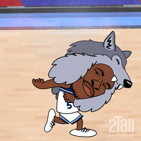 A Cartoon Drawing Of A Basketball Player With The Number 5 On His Jersey GIF