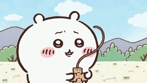 A Cartoon Drawing Of A Bear Holding A Rope GIF