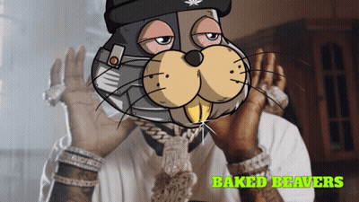 A Cartoon Drawing Of A Beaver With The Words Baked Beavers On The Bottom GIF