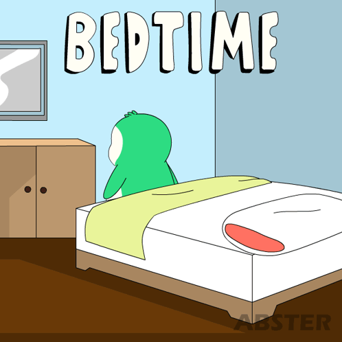 A Cartoon Drawing Of A Bed With The Word Bedtime On It GIF