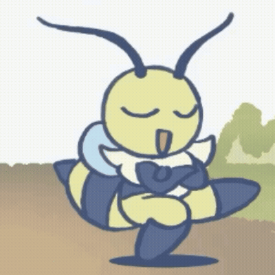 A Cartoon Drawing Of A Bee With Its Eyes Closed And Arms Crossed GIF
