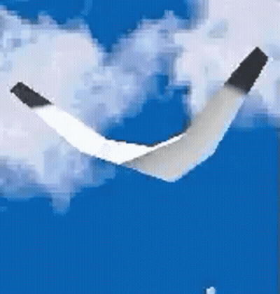 A Cartoon Drawing Of A Bird Flying In The Sky With Clouds . GIF