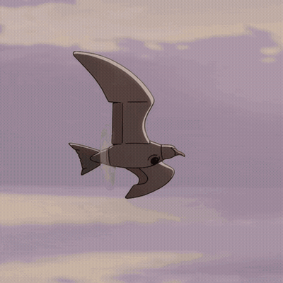 A Cartoon Drawing Of A Bird With A Large Beak GIF