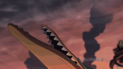 A Cartoon Drawing Of A Bird With A Large Mouth And Sharp Teeth GIF