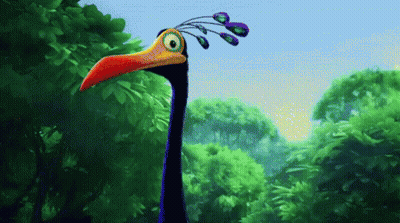 A Cartoon Drawing Of A Bird With A Long Neck GIF