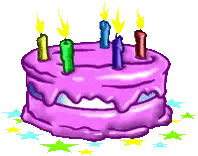 A Cartoon Drawing Of A Birthday Cake With Candles Sticker