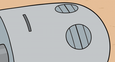 A Cartoon Drawing Of A Black Box With A Yellow Circle On Top GIF