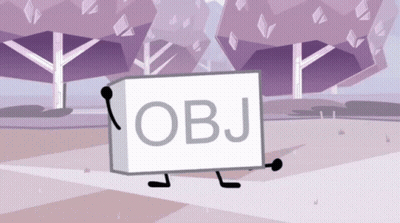 A Cartoon Drawing Of A Block With The Word Obj On It GIF