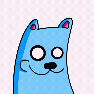 A Cartoon Drawing Of A Blue Cat With A Rainbow Colored Fur GIF
