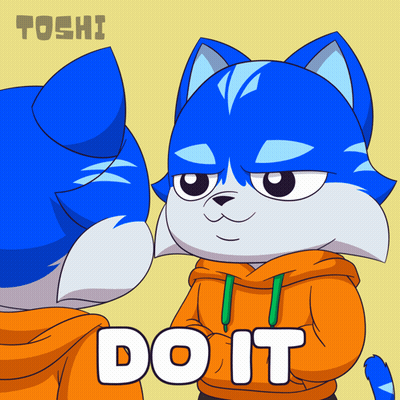 A Cartoon Drawing Of A Blue Cat With The Words Do It On It GIF