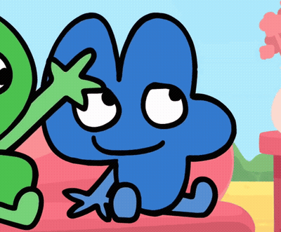 A Cartoon Drawing Of A Blue Number Four Sitting Next To A Green Number Three GIF