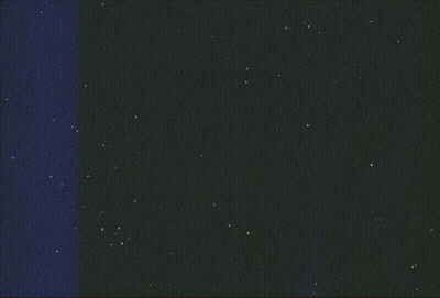 A Cartoon Drawing Of A Blue Object With A Black Background And Stars GIF