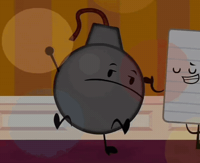 A Cartoon Drawing Of A Bomb Standing Next To A Piece Of Paper With The Number 3 Written On It GIF