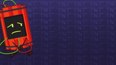A Cartoon Drawing Of A Bomb With A Sad Face On It GIF