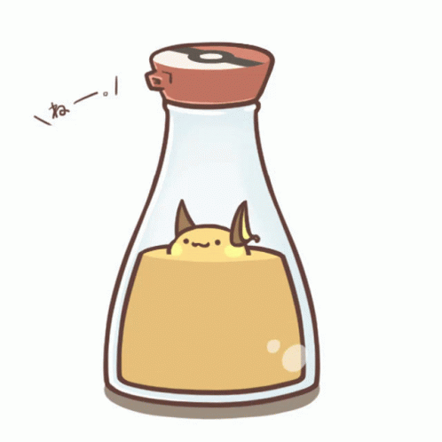 Cartoon Bottle With Bird Inside GIF