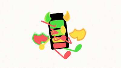 A Cartoon Drawing Of A Bottle With A Straw And A Flame Around It GIF