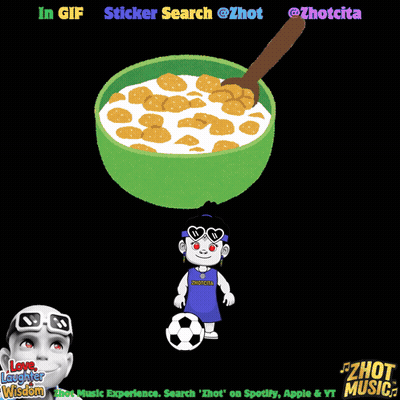 A Cartoon Drawing Of A Bowl Of Cereal With A Spoon In It GIF