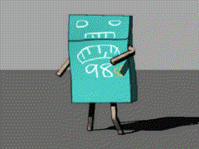 A Cartoon Drawing Of A Box That Says 98 % GIF