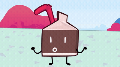 A Cartoon Drawing Of A Box With A Face And A Straw GIF